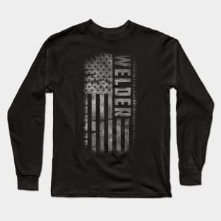 Welding American Welder USA Flag Long Sleeve T-Shirt